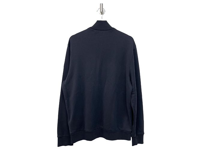 Moncler Giacca in cotone con zip e rifiniture tricolore Blu - vista 2