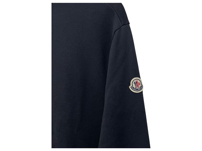 Moncler Giacca in cotone con zip e rifiniture tricolore Blu - vista 3