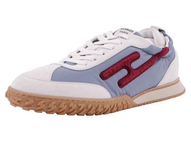 Sneakers Hermès Jet Multicolore Bleu Galet in Pelle - vista 12