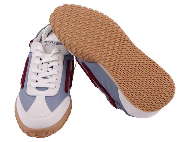 Sneakers Hermès Jet Multicolore Bleu Galet in Pelle - vista 16