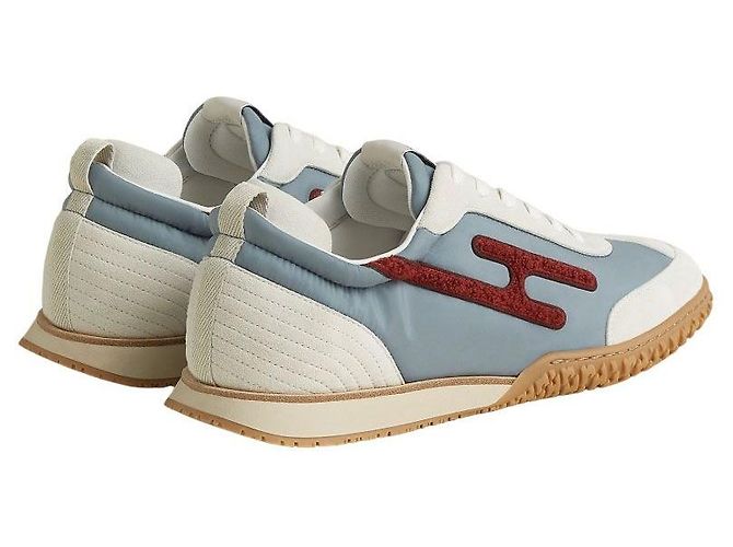 Sneakers Hermès Jet Multicolore Bleu Galet in Pelle - vista 5