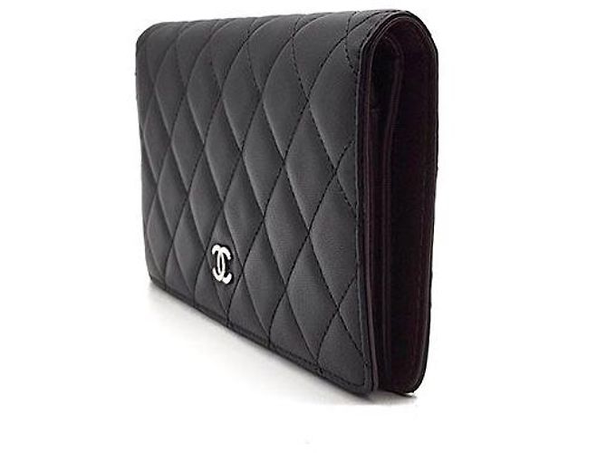 Cartera larga Chanel de piel de cordero negra Negro - vista 2