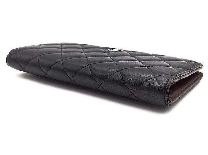 Cartera larga Chanel de piel de cordero negra Negro - vista 4