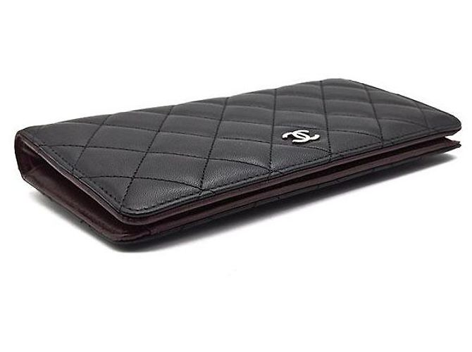 Cartera larga Chanel de piel de cordero negra Negro - vista 5