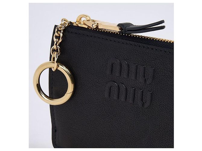 Miu Miu Tarjetero de cuero Nappa para mujer AEFX Negro - vista 5