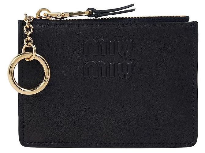 Miu Miu Tarjetero de cuero Nappa para mujer AEFX Negro - vista 9