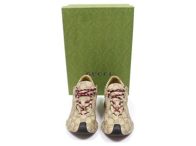 Gucci Sneakers Run in pelle Ebony beige da uomo Marrone - vista 2