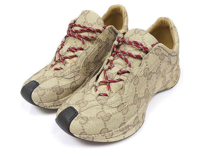 Gucci Sneakers Run in pelle Ebony beige da uomo Marrone - vista 3