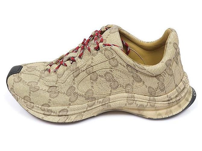 Gucci Sneakers Run in pelle Ebony beige da uomo Marrone - vista 4