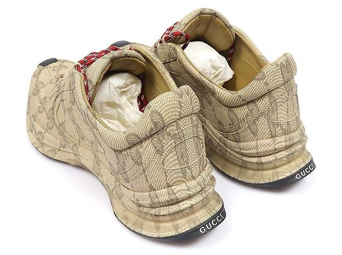 Gucci Sneakers Run in pelle Ebony beige da uomo Marrone - vista 5