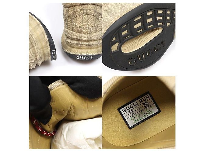 Gucci Sneakers Run in pelle Ebony beige da uomo Marrone - vista 7