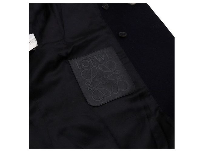 Loewe Shearling Fur Cashmere Blend Wool Coat Men's Jacket Blue - view 10