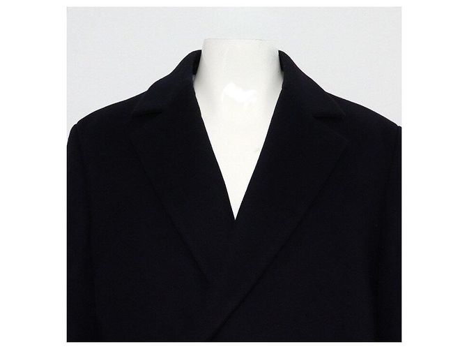 Loewe Shearling Fur Cashmere Blend Wool Coat Men's Jacket Blue - view 2