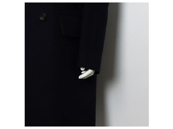 Loewe Shearling Fur Cashmere Blend Wool Coat Men's Jacket Blue - view 3