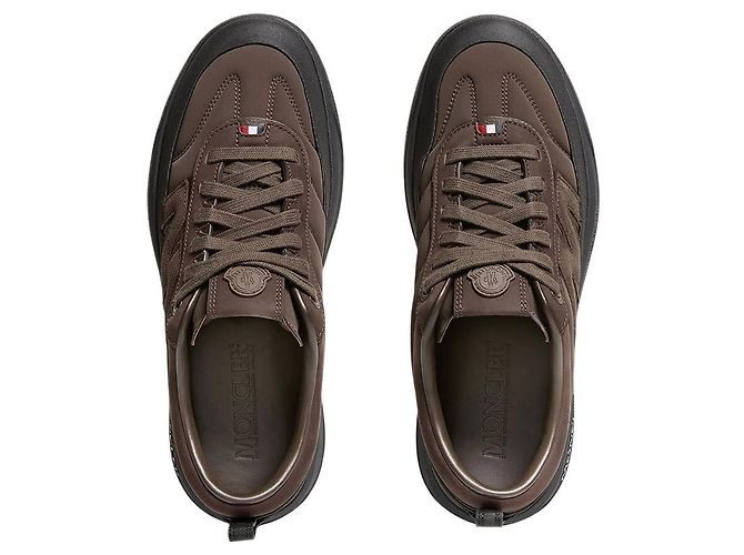 Moncler Sneaker in nubuck e camoscio Marrone - vista 4