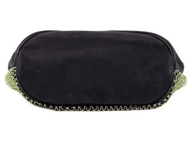 Chanel Borsa a tracolla CC in tela nera con fiori Nero - vista 4