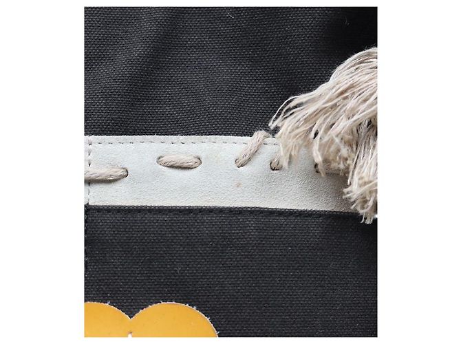 Chanel Borsa a tracolla CC in tela nera con fiori Nero - vista 7