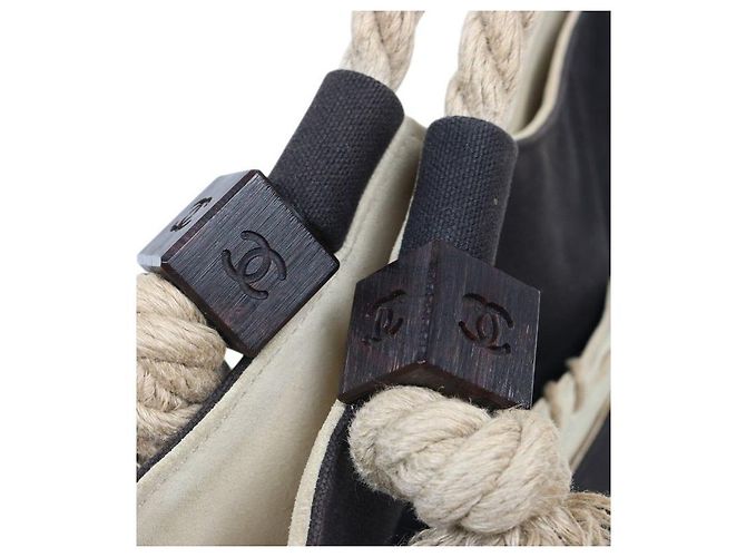 Chanel Borsa a tracolla CC in tela nera con fiori Nero - vista 8