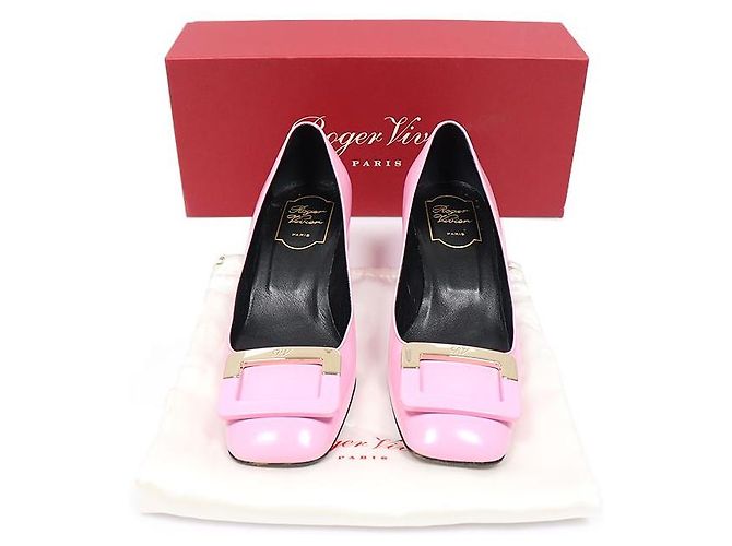 Roger Vivier Décolleté Trombetta in Vernice Rosa da Donna - vista 2