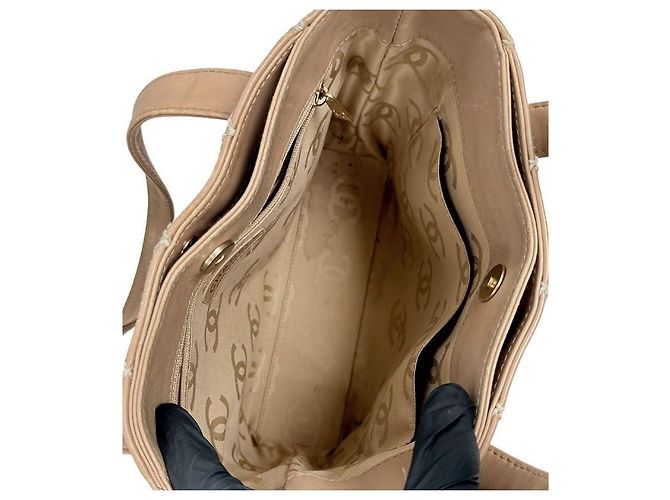 Chanel Borsa Tote Wildstitch Beige Marrone - vista 10