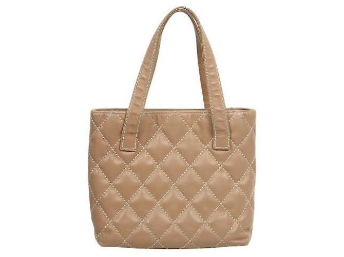 Chanel Borsa Tote Wildstitch Beige Marrone - vista 3