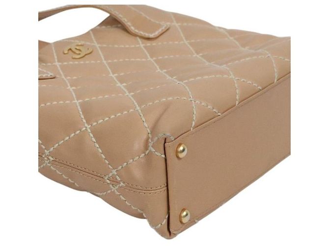 Chanel Borsa Tote Wildstitch Beige Marrone - vista 5