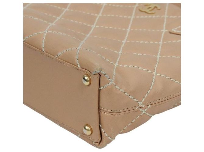 Chanel Borsa Tote Wildstitch Beige Marrone - vista 6