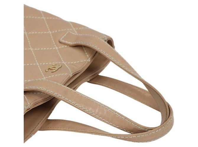 Chanel Borsa Tote Wildstitch Beige Marrone - vista 7