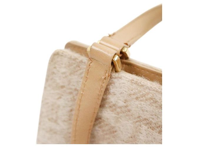 Fendi Mini mala tote Juka em lã bege Marrom - vista 7