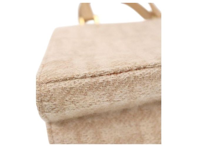 Fendi Mini mala tote Juka em lã bege Marrom - vista 8