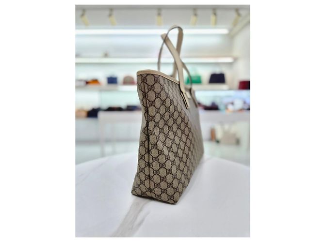 Borsa Shopper Gucci Bianca in Tela Bianco - vista 13
