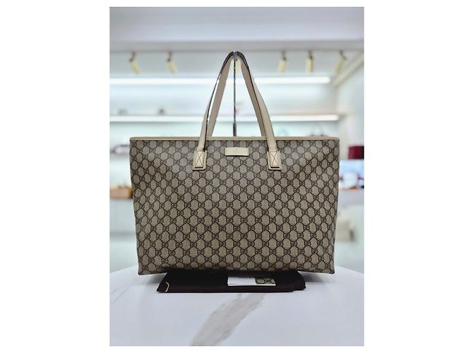 Borsa Shopper Gucci Bianca in Tela Bianco - vista 2