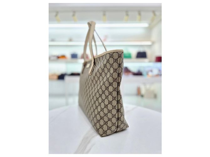Borsa Shopper Gucci Bianca in Tela Bianco - vista 4