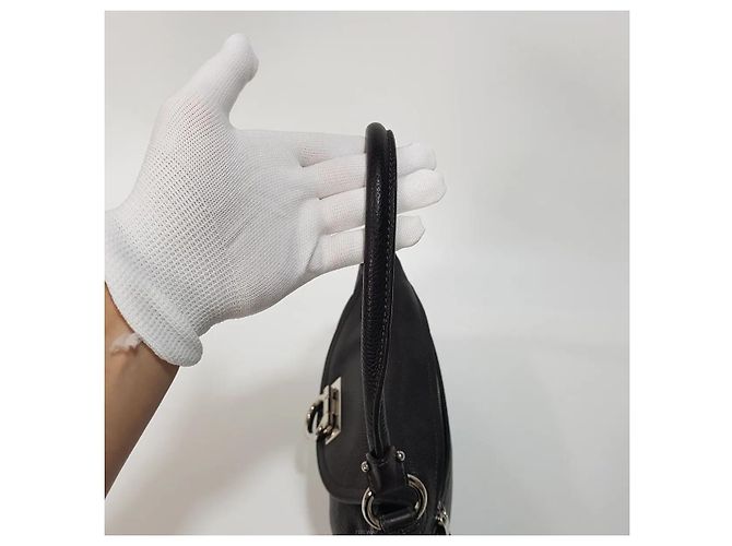 Salvatore Ferragamo Borsa a Tracolla Hobo Gancini Argento Nero - vista 5