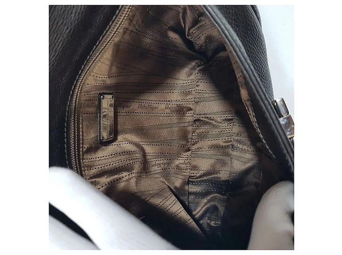 Salvatore Ferragamo Borsa a Tracolla Hobo Gancini Argento Nero - vista 9