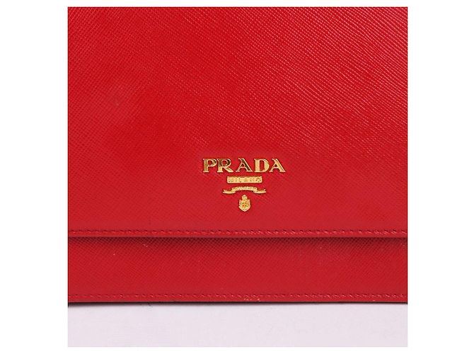 Prada Borsa Crossbody WOC Mirror Rossa in Saffiano Rosso - vista 2