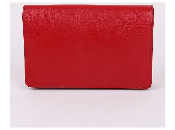 Prada Borsa Crossbody WOC Mirror Rossa in Saffiano Rosso - vista 4