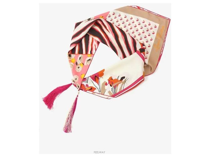 Louis Vuitton Sciarpa Sciallo con Nappine a Fiori Rosa - vista 3