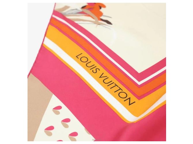 Louis Vuitton Sciarpa Sciallo con Nappine a Fiori Rosa - vista 5