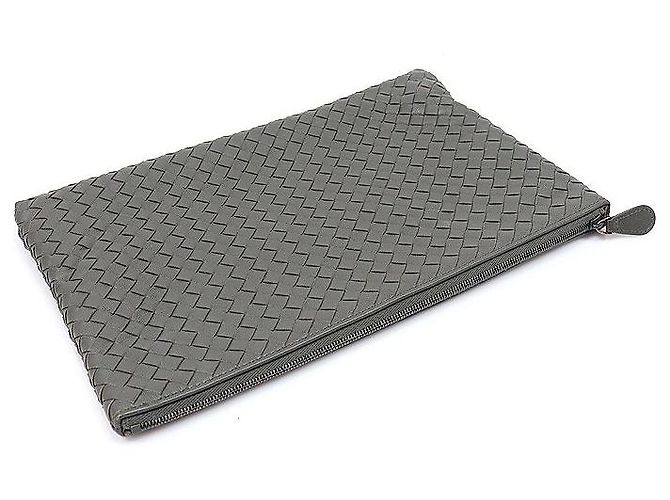 Bottega Veneta Clutch Large Pouch in Nappa Intrecciato Khaki Marrone - vista 4