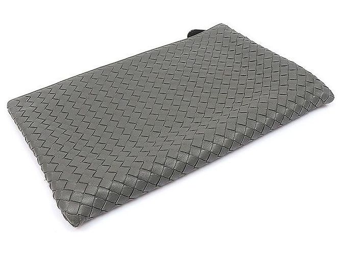 Bottega Veneta Clutch Large Pouch in Nappa Intrecciato Khaki Marrone - vista 5