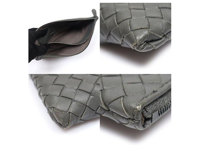 Bottega Veneta Clutch Large Pouch in Nappa Intrecciato Khaki Marrone - vista 6