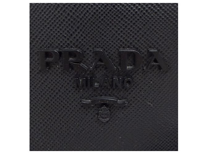 Prada Borsa Tote Saffiano Monochrome Borsa a Tracolla Nera Nero - vista 10