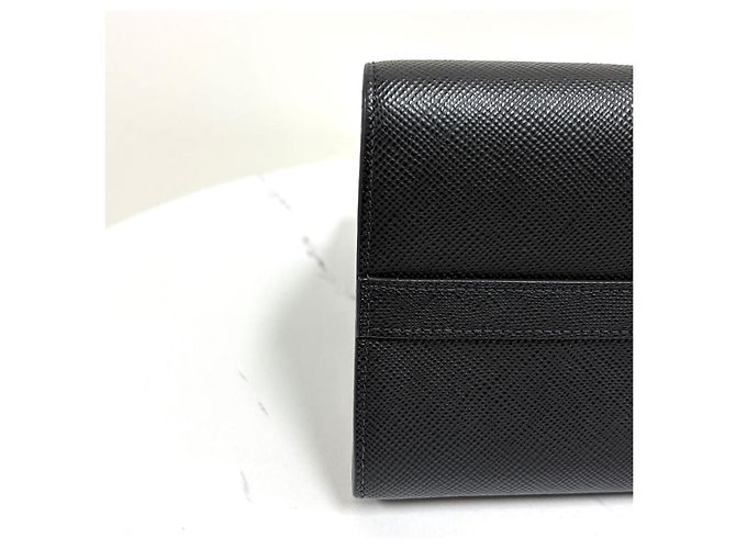 Prada Borsa Tote Saffiano Monochrome Borsa a Tracolla Nera Nero - vista 15