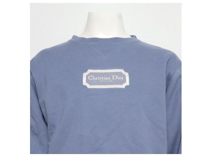 Dior Cotton Couture Rundes Sweatshirt Herren T-Shirt Blau - Ansicht 2