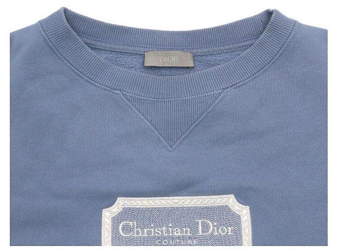 Dior Cotton Couture Rundes Sweatshirt Herren T-Shirt Blau - Ansicht 5