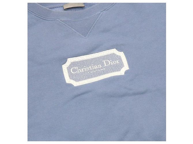 Dior Cotton Couture Rundes Sweatshirt Herren T-Shirt Blau - Ansicht 8