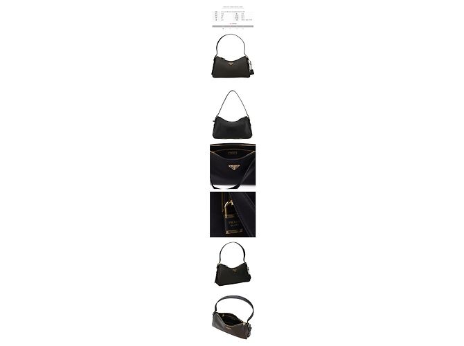 Prada Emme Medium Schultertasche aus Leder mit Dreieckslogo Schwarz - Ansicht 2
