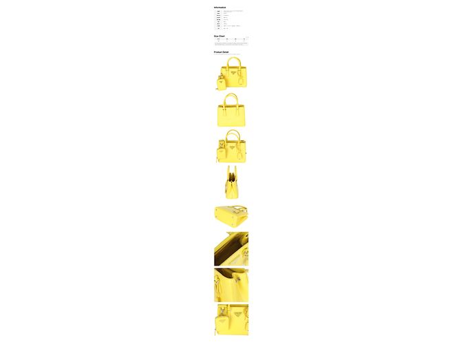 Prada Borsa a tracolla Micro Tote Saffiano Lux Yellow NZV Giallo - vista 2