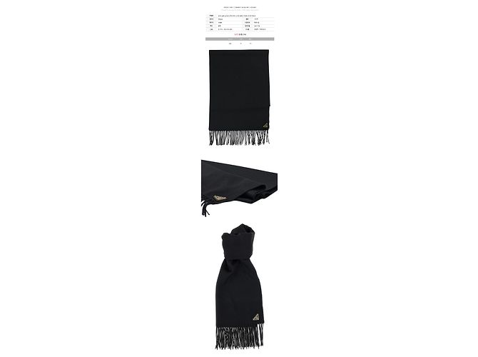 Prada Sciarpa in cashmere con logo triangolo dorato Nero - vista 2